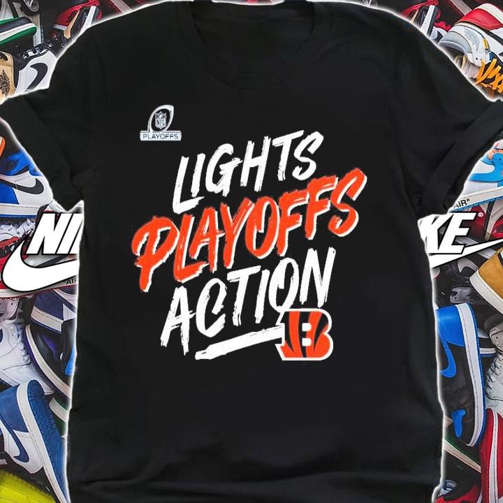 Cincinnati Bengals 2021 NFL Playoffs Bound Lights Action Shirt shirt