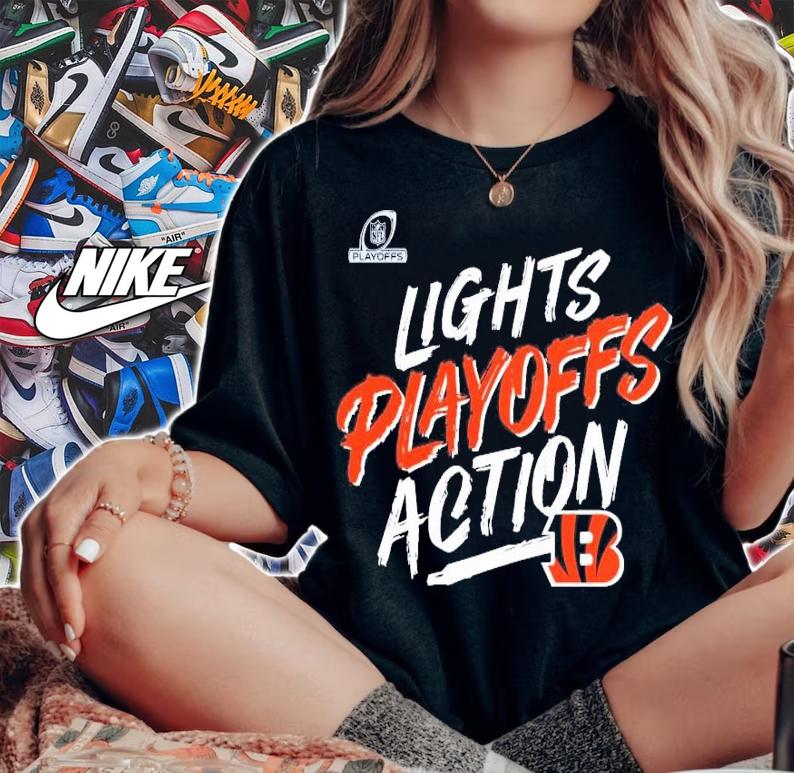 Cincinnati Bengals 2021 NFL Playoffs Bound Lights Action Shirt woman shirt