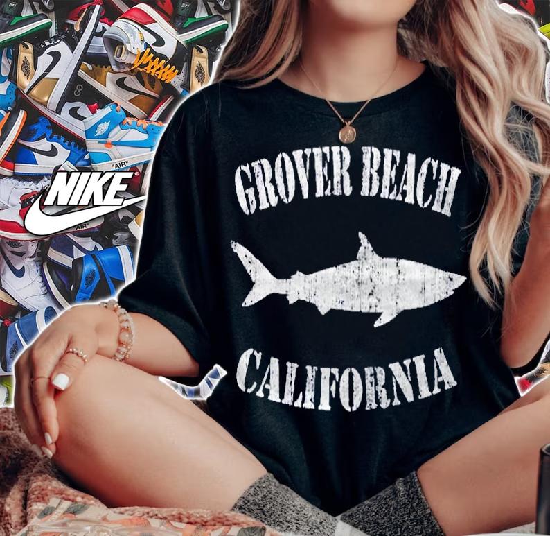 Grunge Grover Beach Ca Shark Shirt
