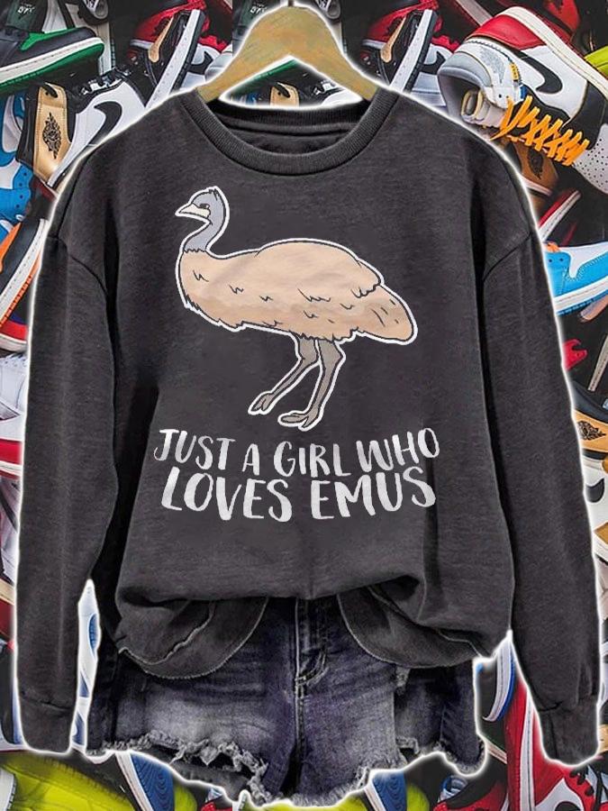 Just A Girl Who Loves Emus Cute Emu Girl Shirt