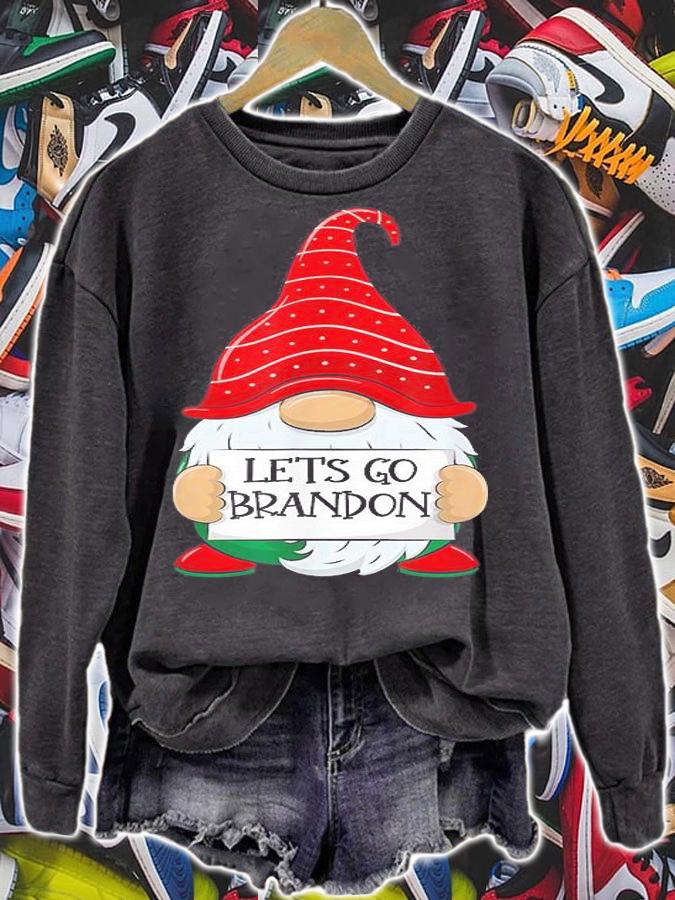 Lets Go Brandon Tee Funny Christmas Gnome Let's Go Brandon T-Shirt sweatshirt