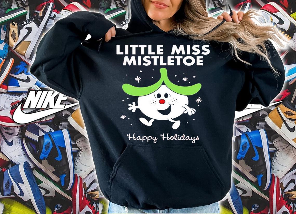 Little Miss Mistletoe Funny Xmas Cartoon Retro Children's Book shirt