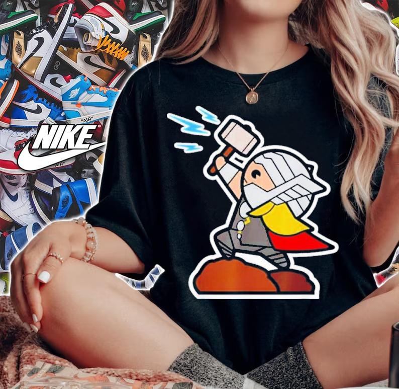 Marvel Thor Mjolnir Hammer Cute Kawaii Graphic Shirt