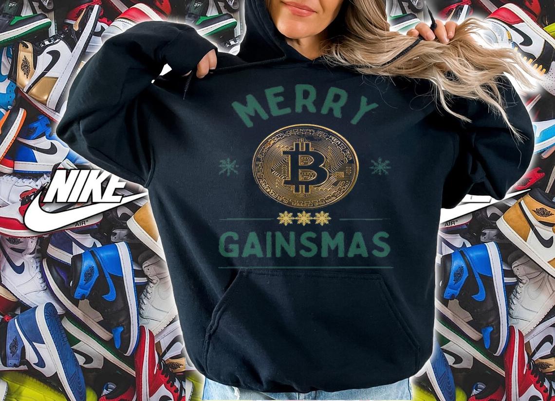 Merry Gainsmas Christmas Bitcoin T-Shirt hoodie