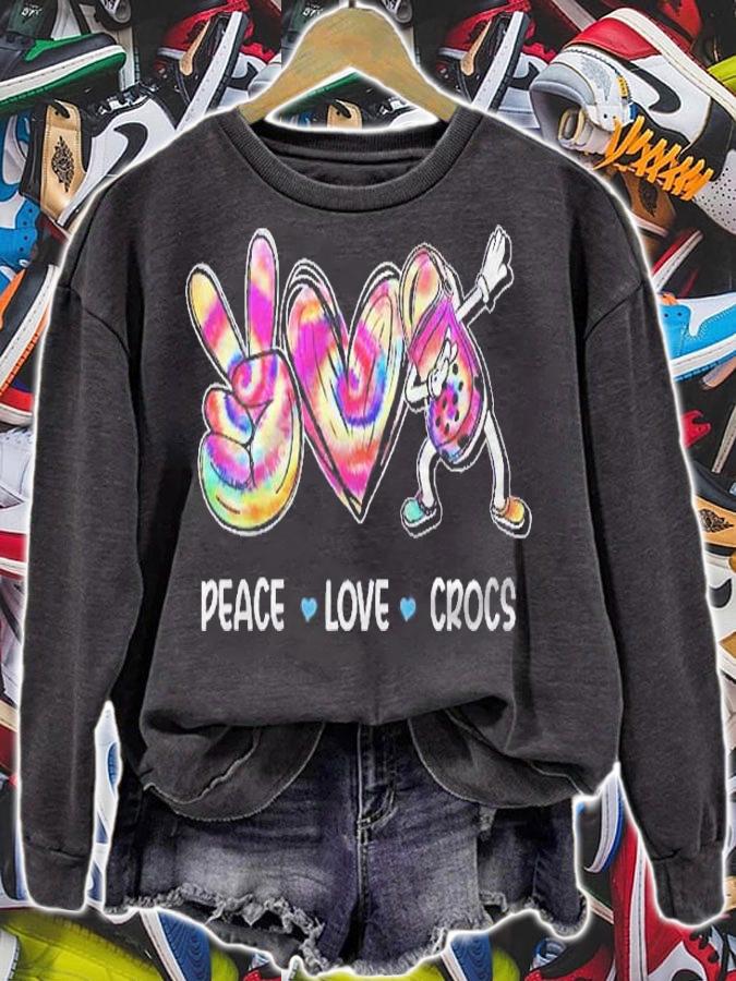 Peace Love Crocs Funny Costume Shirt sweatshirt