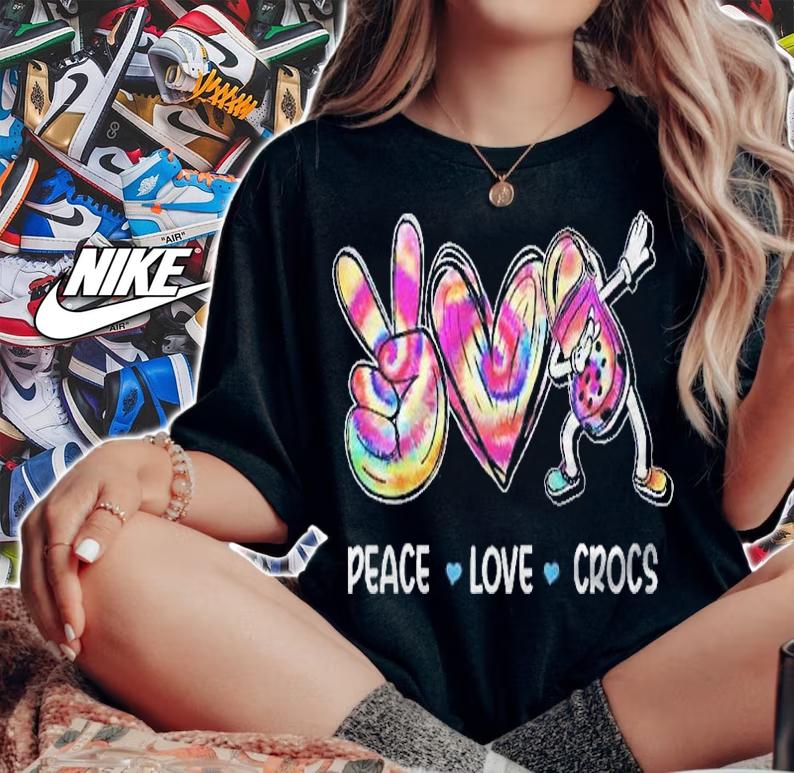 Peace Love Crocs Funny Costume Shirt woman shirt