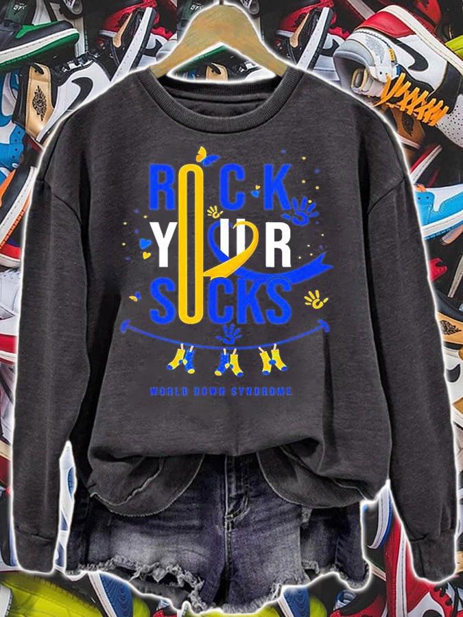 Rock Your Socks Cute 3-21 Trisomy 21 World Down Syndrome Day T-Shirt