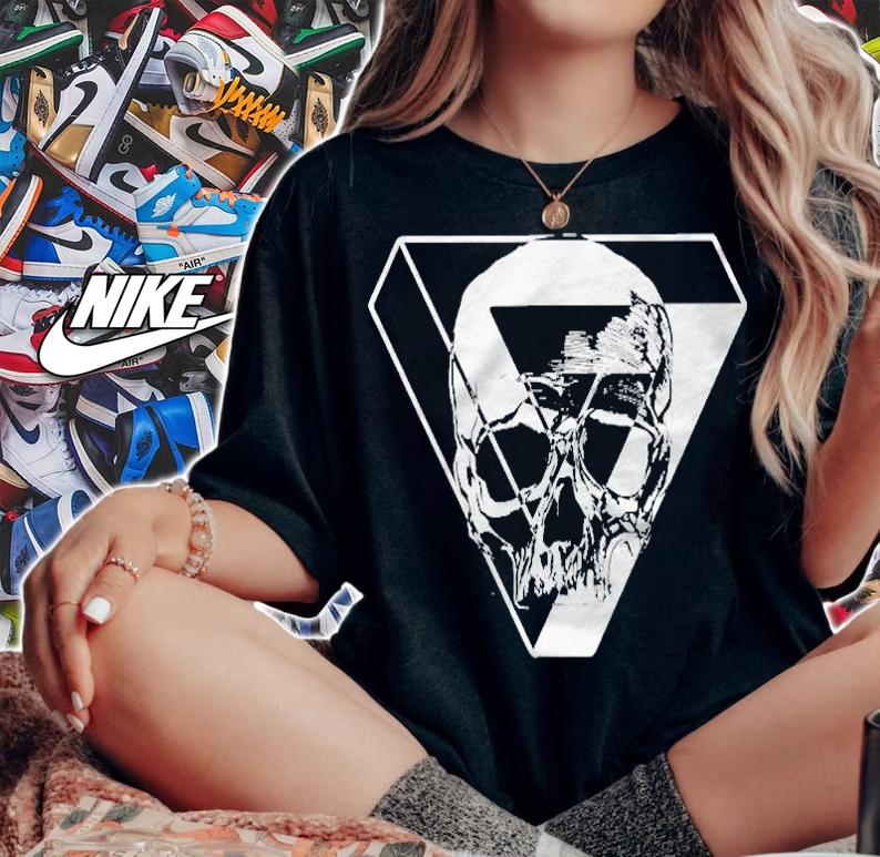 Third Culture Cyberpunk Skull Penrose Triangle Shirt woman shirt