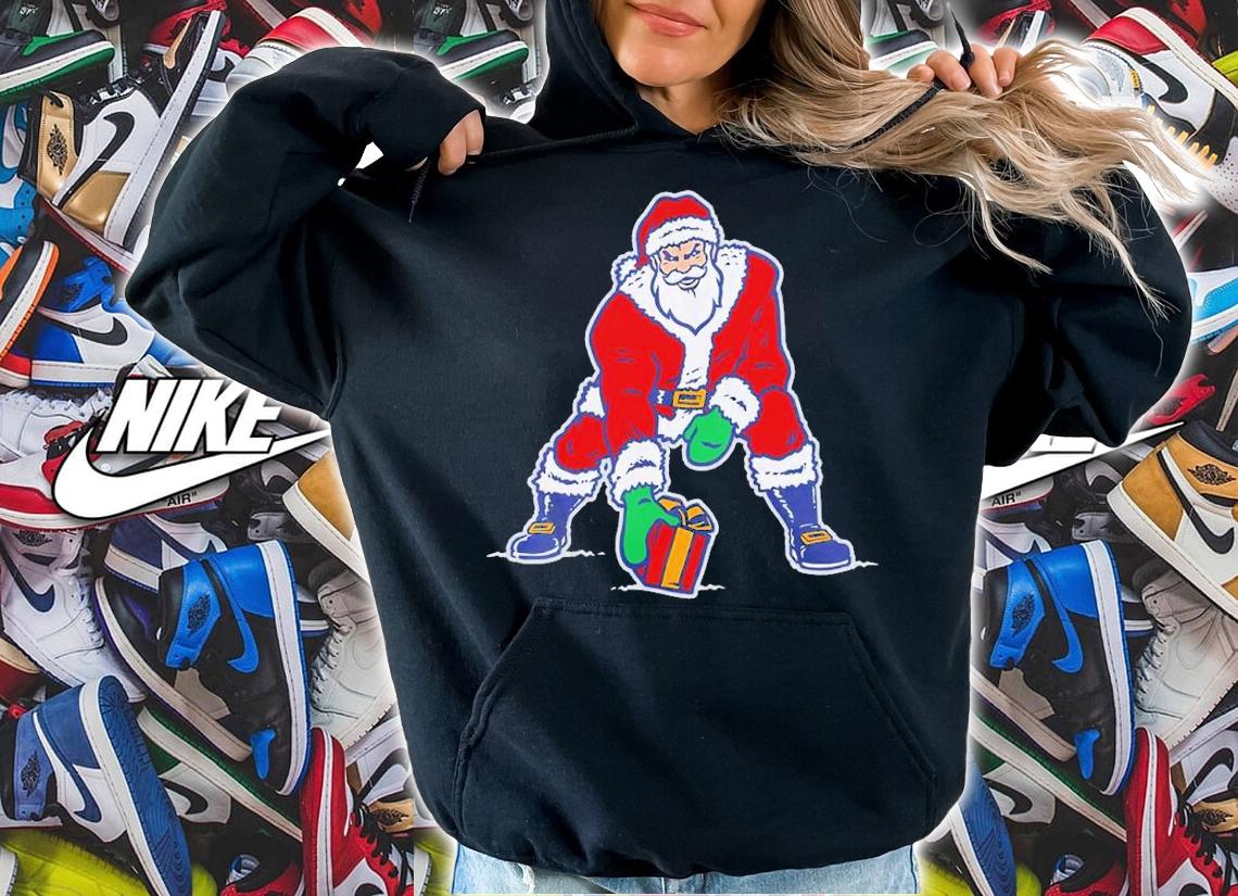 Three Point Stance Santa Christmas Shirt
