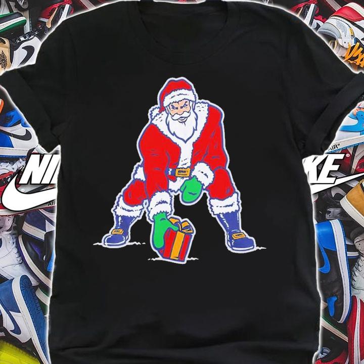 Three Point Stance Santa Christmas Shirt