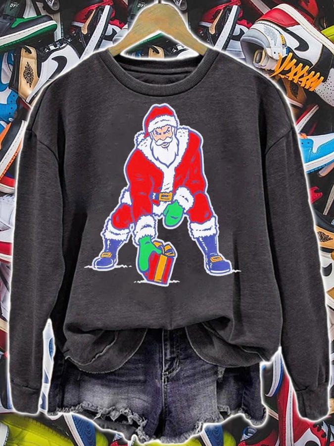 Three Point Stance Santa Christmas Shirt