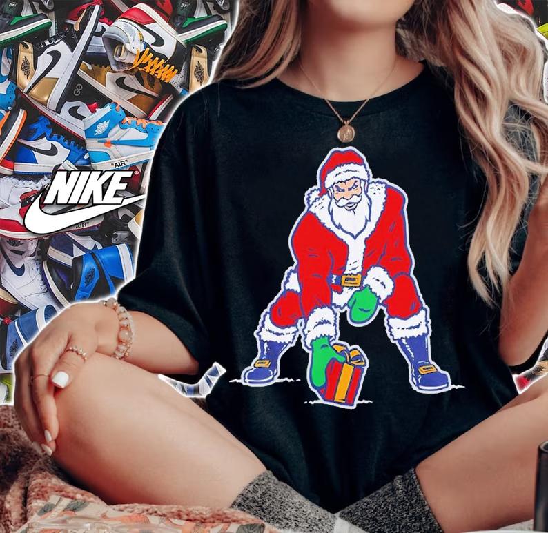 Three Point Stance Santa Christmas Shirt