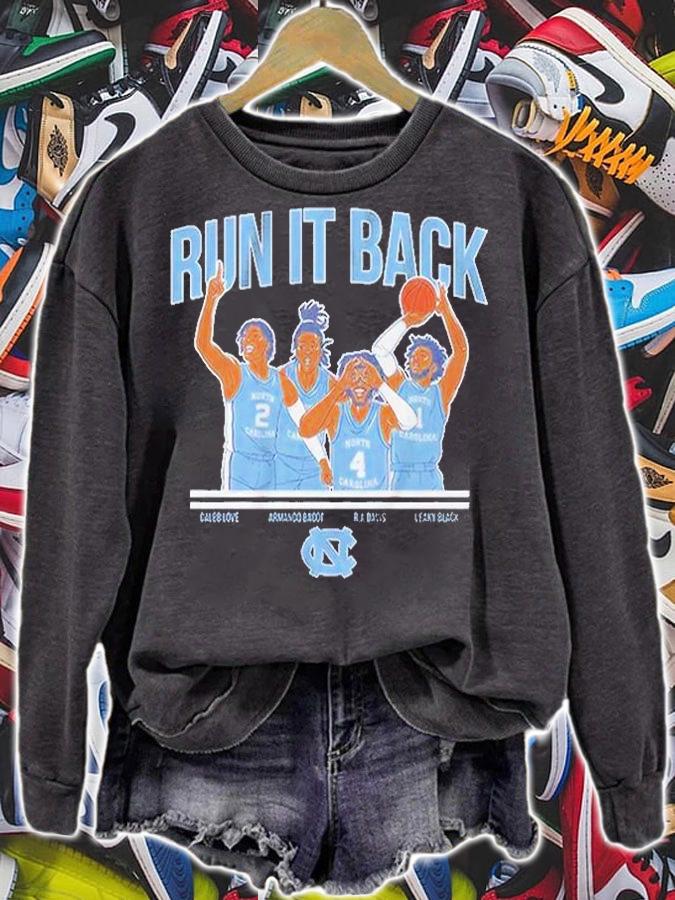 UNC North Carolina Tar Heels Basketball Run It Back T-Shirt sweatshirt