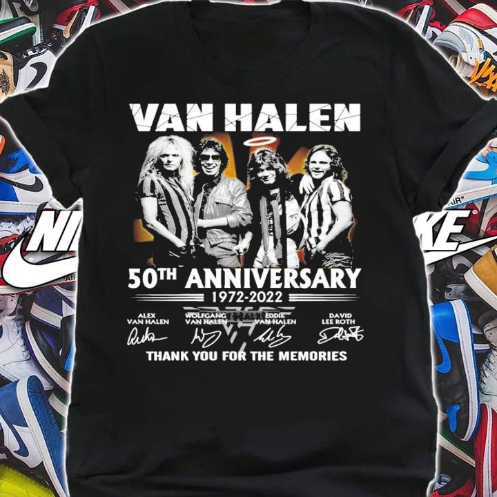 Van Halen 50th Anniversary 1972 2022 Thank You For The Memories Signatures t-shirt