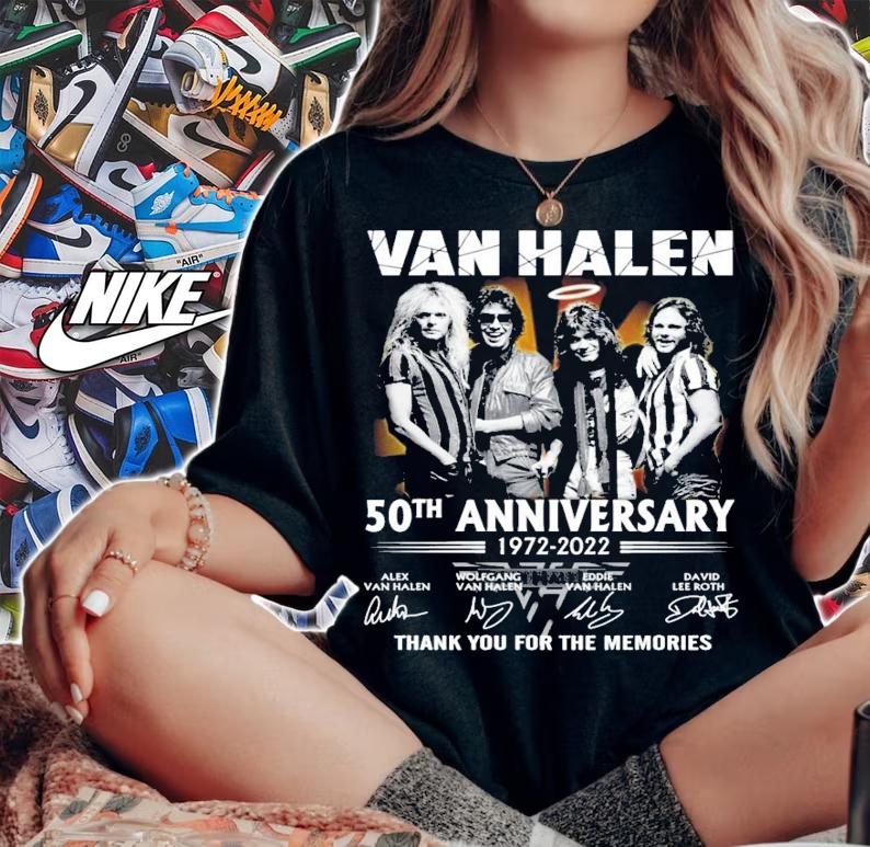 Van Halen 50th Anniversary 1972 2022 Thank You For The Memories Signatures t-shirt