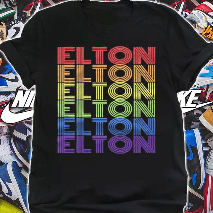 Retro Style Elton Rainbow Personalize Custom Shirt shirt