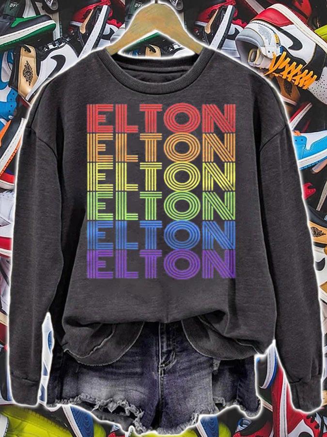 Retro Style Elton Rainbow Personalize Custom Shirt sweatshirt
