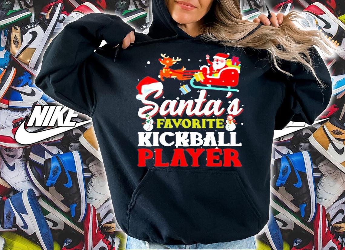 Santas Favorite Kickball Player Christmas Pajamas Gifts T-Shirt hoodie