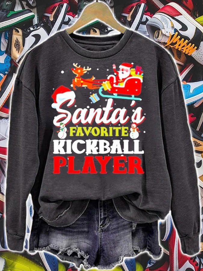 Santas Favorite Kickball Player Christmas Pajamas Gifts T-Shirt sweatshirt