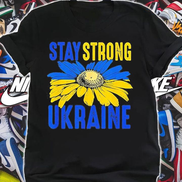Stay Strong Ukraine Sunflower Hippie Peace Love Ukraine Peace Ukraine T-Shirt shirt