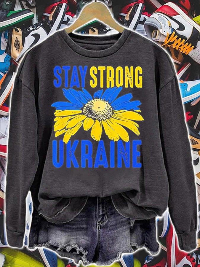 Stay Strong Ukraine Sunflower Hippie Peace Love Ukraine Peace Ukraine T-Shirt sweatshirt