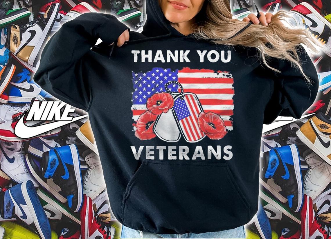 Thank you Veterans Us flag T-shirt