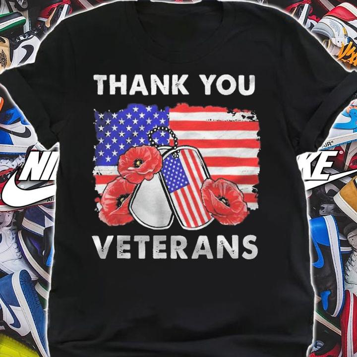 Thank you Veterans Us flag T-shirt