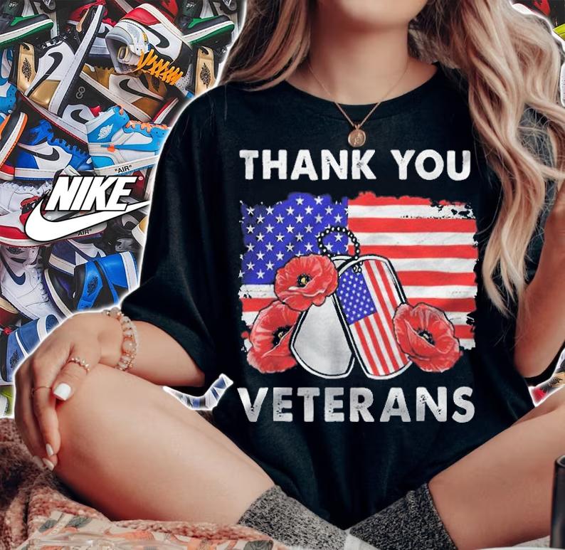 Thank you Veterans Us flag T-shirt