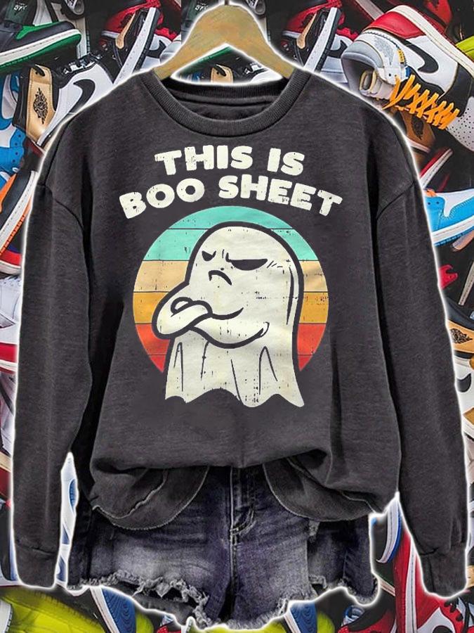 This Is Boo Sheet Ghost Retro Halloween 2021 Gift Shirt sweatshirt
