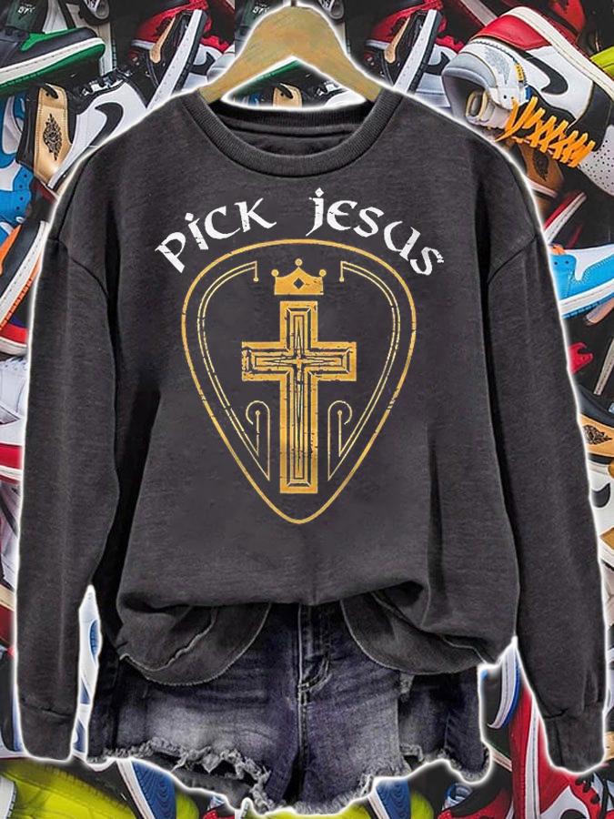 Christian Christianity Guitar Player Gift God Savior Jesus Shirt sweatshirt