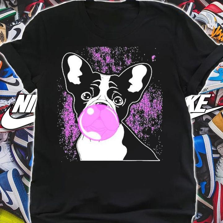 Cute French Bulldog Frenchie Lover Blowing Bubblegum T-Shirt shirt