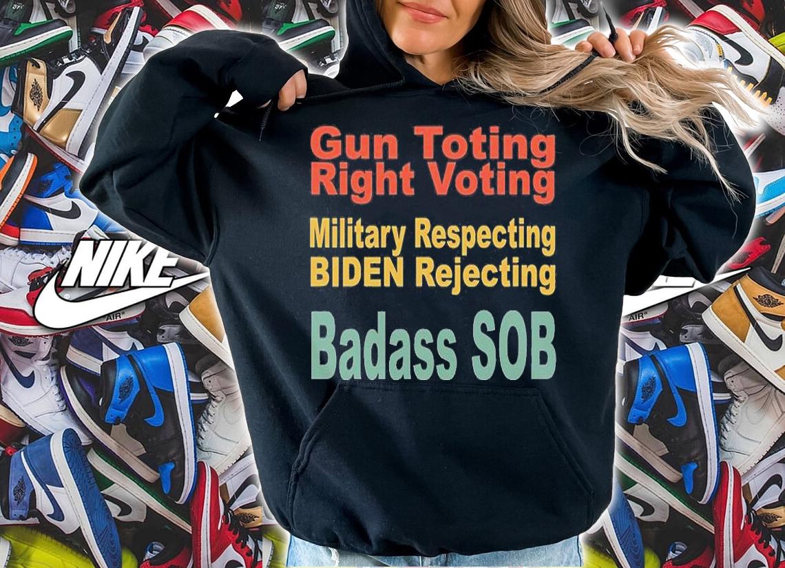 Gun Toting Right Voting Military T-Shirt hoodie