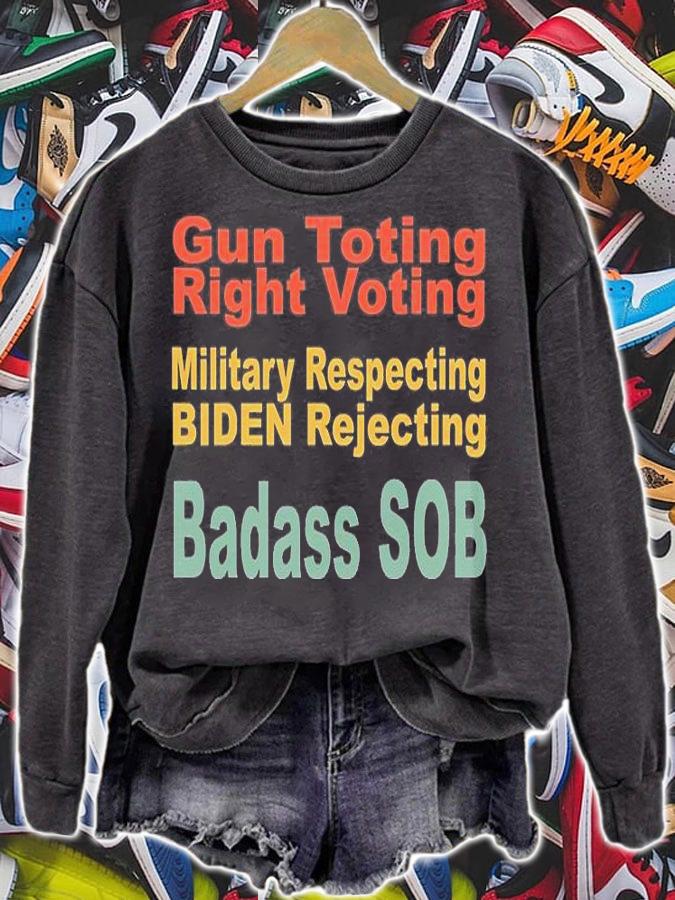 Gun Toting Right Voting Military T-Shirt sweatshirt