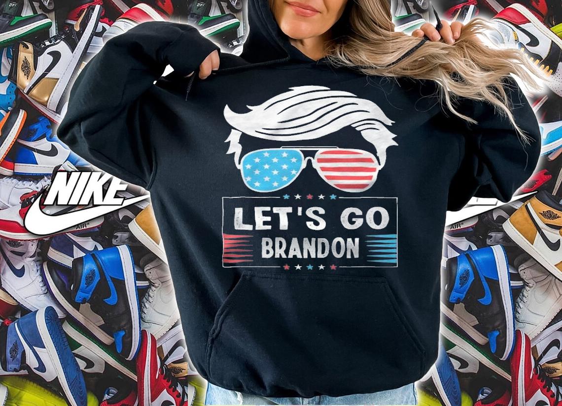 Let's Go Brandon Sunglasses USA Flag Anti Joe Biden T-Shirt