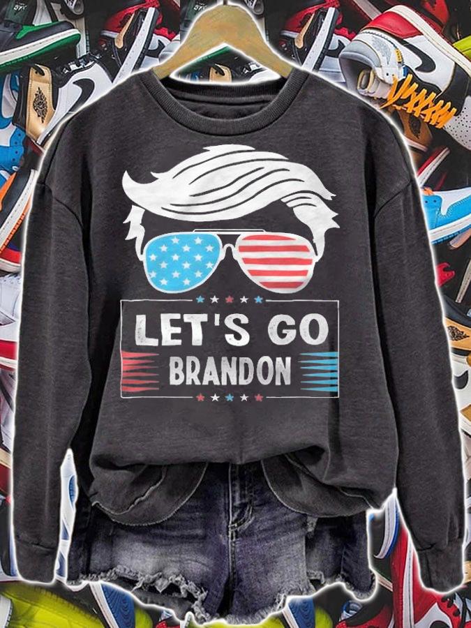 Let's Go Brandon Sunglasses USA Flag Anti Joe Biden T-Shirt