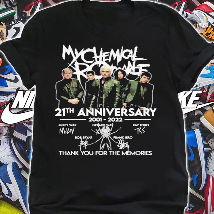 My Chemical Romance 21th Anniversary 2001-2022 Signatures Thank You For The Memories Shirt shirt