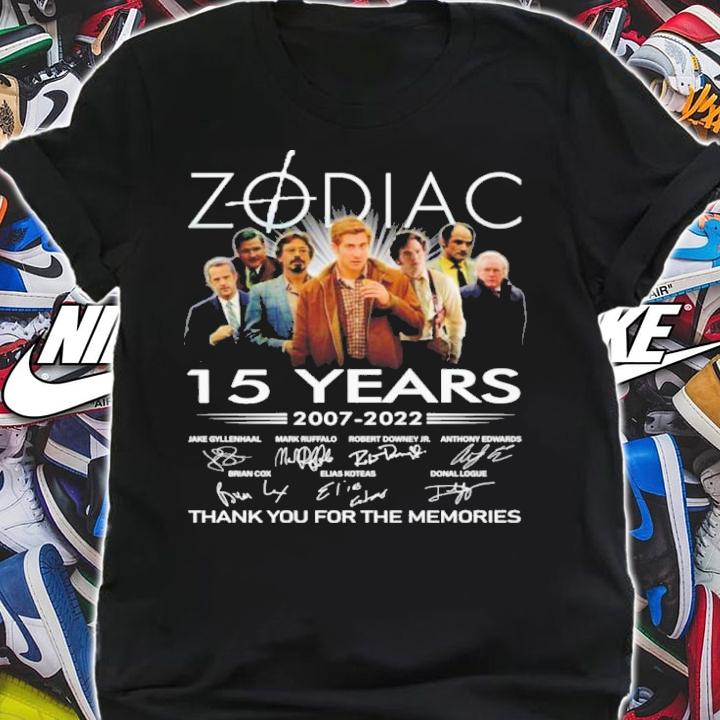 Zodiac 15 Years 2007-2022 Signatures Thank You For The Memories Shirt shirt