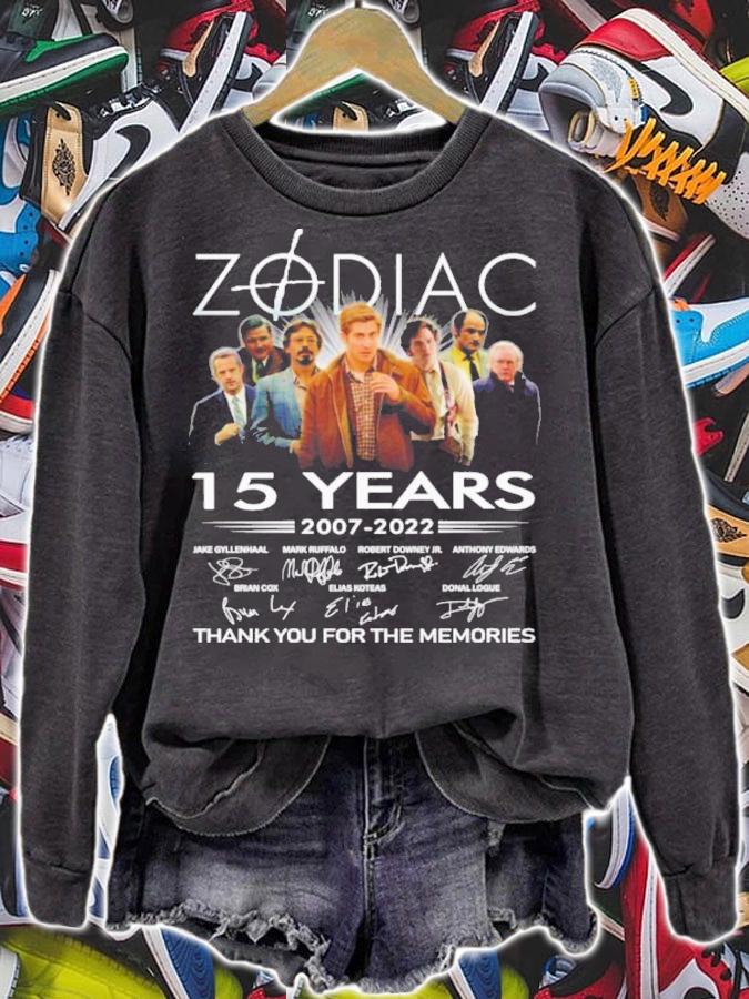 Zodiac 15 Years 2007-2022 Signatures Thank You For The Memories Shirt sweatshirt