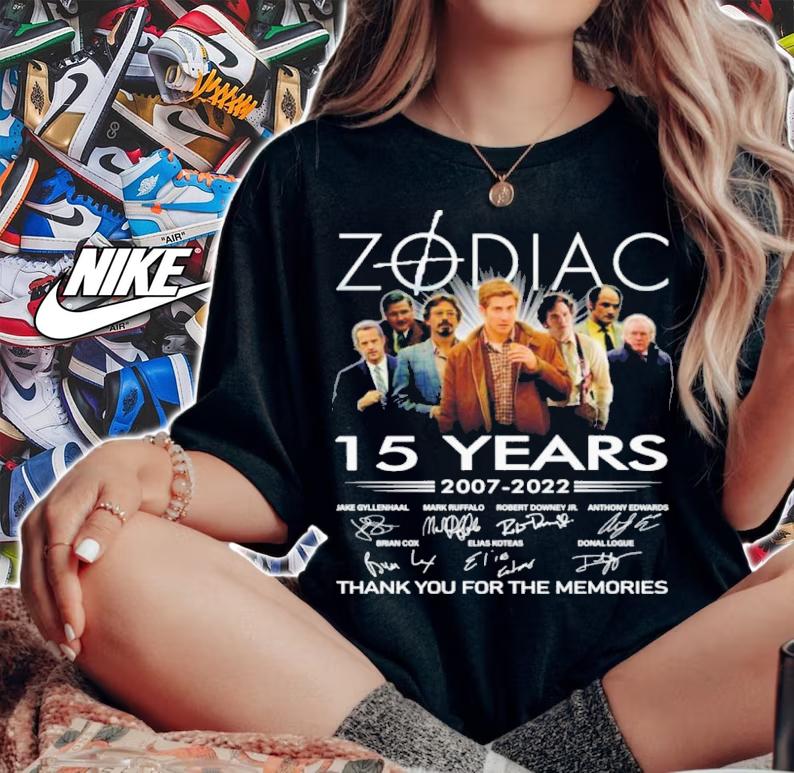 Zodiac 15 Years 2007-2022 Signatures Thank You For The Memories Shirt woman shirt