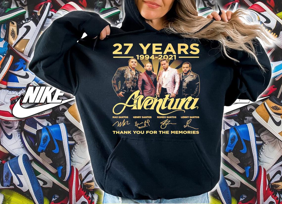 27 years 1994-2021 Aventura signatures thank you for the memories t-shirt hoodie