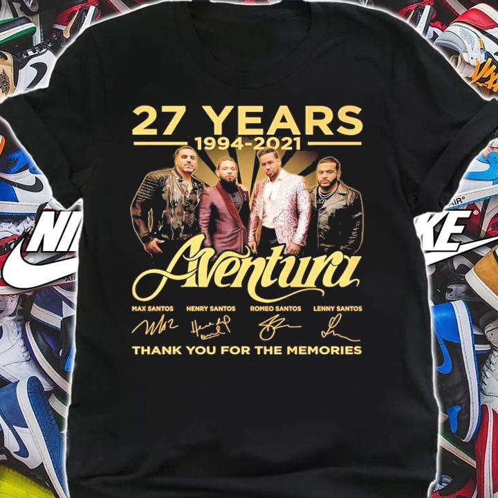 27 years 1994-2021 Aventura signatures thank you for the memories t-shirt shirt