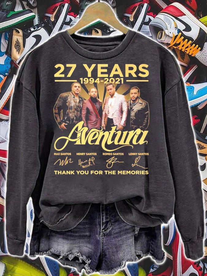 27 years 1994-2021 Aventura signatures thank you for the memories t-shirt sweatshirt