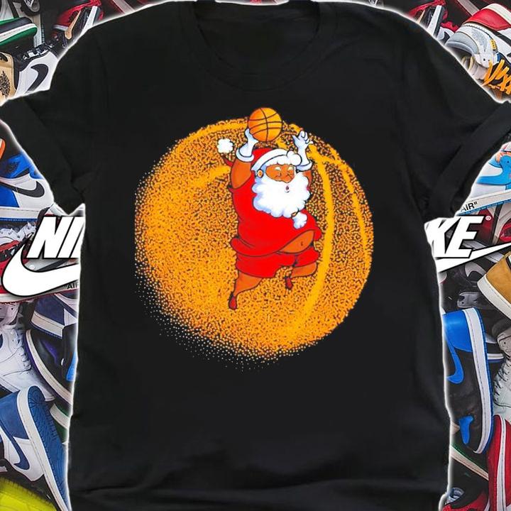 Christmas Santa Claus Dunking A Basketball Funny Xmas shirt shirt