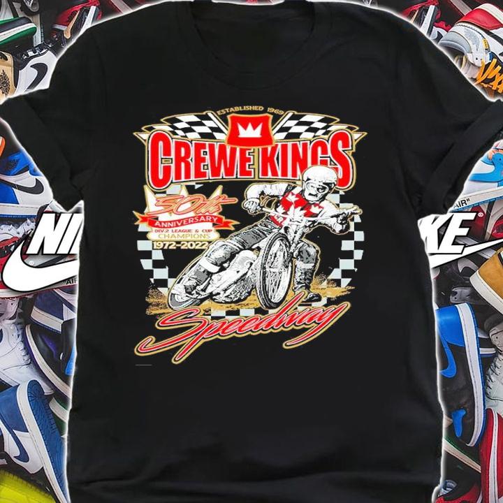 Crewe Kings 50th Anniversary DIV 2 League And Cup Champions 1972-2022 Speedway Shirt