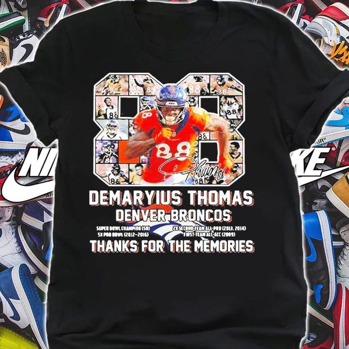 Demaryius Thomas Denver Broncos Thank You For The Memories NFL Football Player Graphic T-Shirt