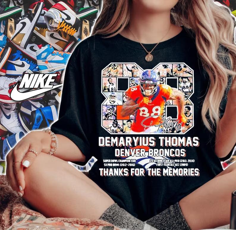 Demaryius Thomas Denver Broncos Thank You For The Memories NFL Football Player Graphic T-Shirt