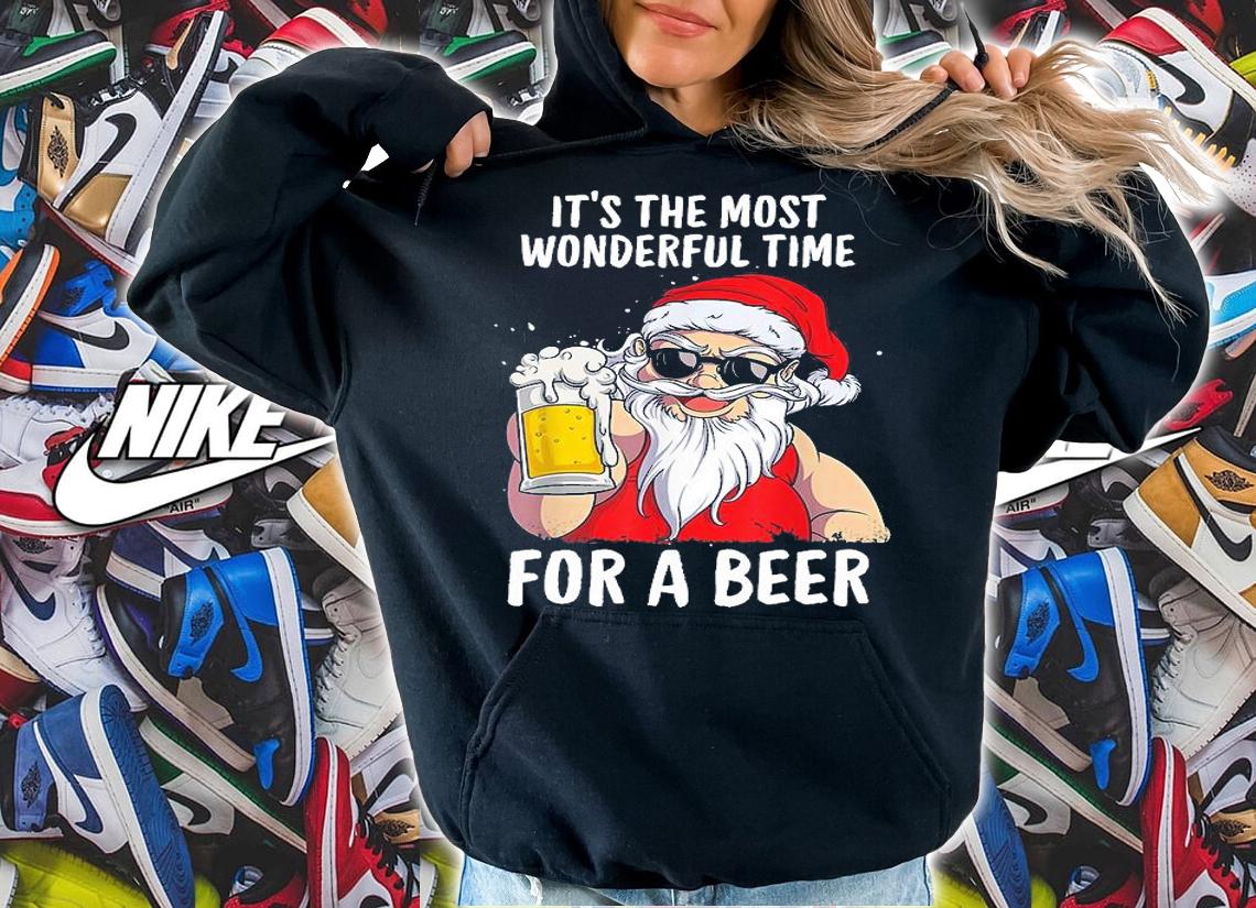 It's The Most Wonderful Time For A Beer Christmas Santa Hat TShirt T-Shirt hoodie
