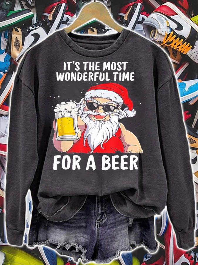 It's The Most Wonderful Time For A Beer Christmas Santa Hat TShirt T-Shirt sweatshirt