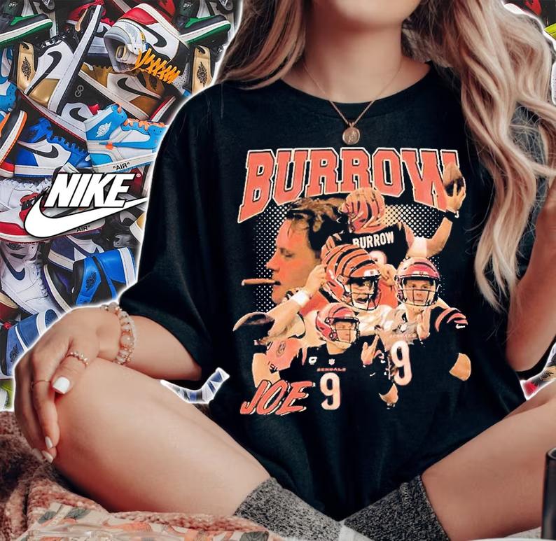Joe Burrow NFL Cincinnati Bengals Retro T-Shirt woman shirt