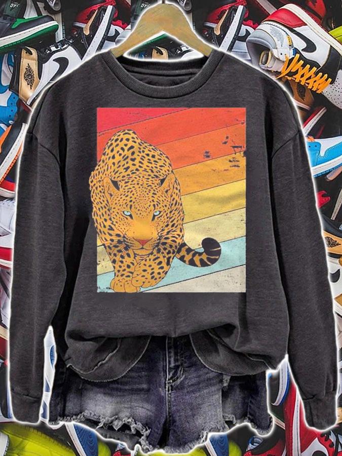Leopard Shirt Vintage Retro Style Shirt sweatshirt